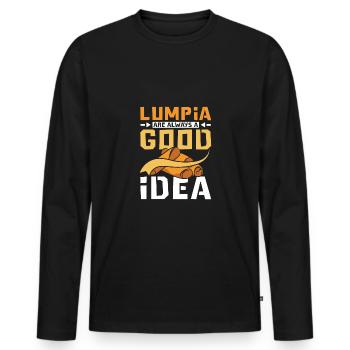 Lumpia are always a good idea - Men's Premium Organic Long Sleeve Shirt - black - Front - Nico (187cm)