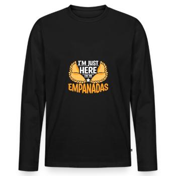 I'm just here for the Empanadas - Men's Premium Organic Long Sleeve Shirt - black - Front - Nico (187cm)