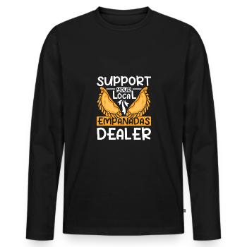 Support your local Empanadas dealer - Men's Premium Organic Long Sleeve Shirt - black - Front - Nico (187cm)