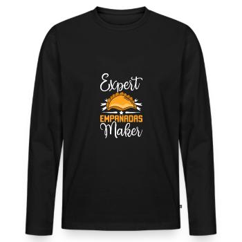 Expert empanadas maker - Men's Premium Organic Long Sleeve Shirt - black - Front - Nico (187cm)