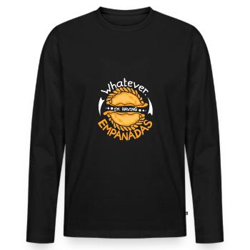 whatever I'm having empanadas - Men's Premium Organic Long Sleeve Shirt - black - Front - Nico (187cm)