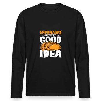 Empanadas are always a good idea - Men's Premium Organic Long Sleeve Shirt - black - Front - Nico (187cm)