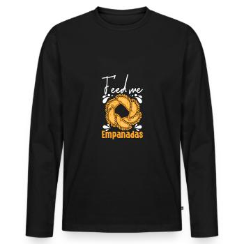 Feed me Empanadas - Men's Premium Organic Long Sleeve Shirt - black - Front - Nico (187cm)