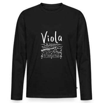 Viola the instrument for intelligent people - Men's Premium Organic Long Sleeve Shirt - black - Front - Nico (187cm)