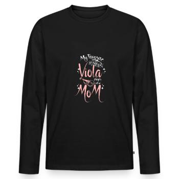 Fête des mères Mon altiste préféré m’appelle maman - T-shirt manches longues Premium bio Homme - noir - Devant - Nico (187cm)