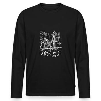 Ma baguette m’a choisi comme altiste - T-shirt manches longues Premium bio Homme - noir - Devant - Nico (187cm)