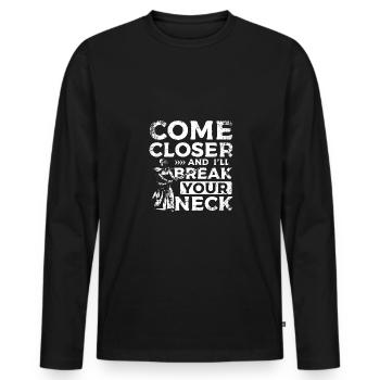 Approche-toi et je te briserai le cou Kendo - T-shirt manches longues Premium bio Homme - noir - Devant - Nico (187cm)