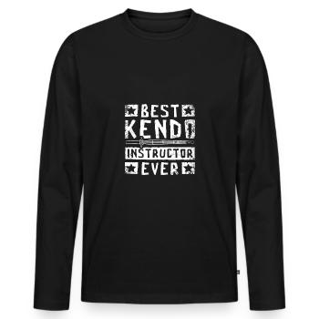 Meilleur instructeur de Kendo de tous les temps - T-shirt manches longues Premium bio Homme - noir - Devant - Nico (187cm)