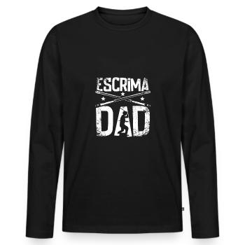 Father's day Escrima dad - Men's Premium Organic Long Sleeve Shirt - black - Front - Nico (187cm)