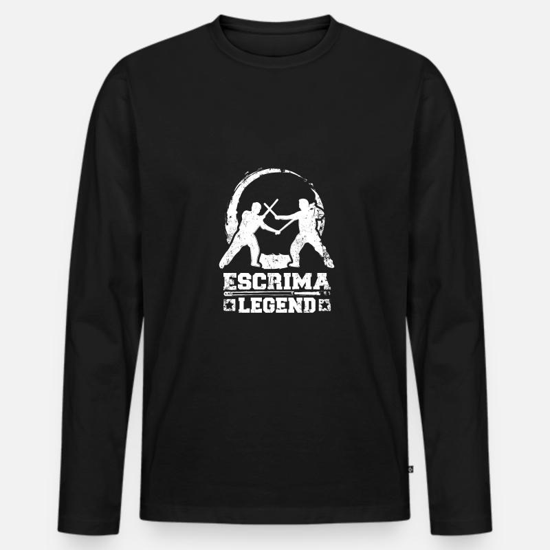 Escrima legend - Männer Premium Bio Langarmshirt - Schwarz