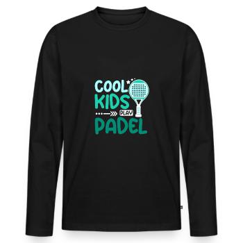 Children Cool kids play Padel - Men's Premium Organic Long Sleeve Shirt - black - Front - Nico (187cm)