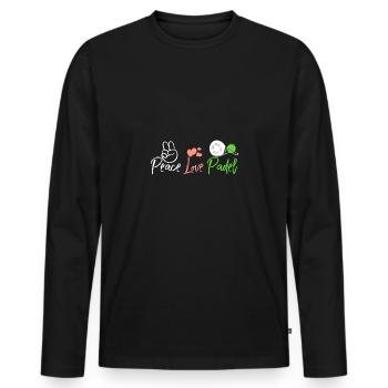 Peace Love Padel - Men's Premium Organic Long Sleeve Shirt - black - Front - Nico (187cm)