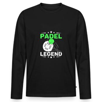 Padel legend - Men's Premium Organic Long Sleeve Shirt - black - Front - Nico (187cm)