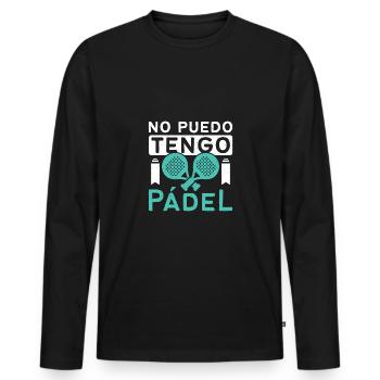 No puedo tengo padel - Men's Premium Organic Long Sleeve Shirt - black - Front - Nico (187cm)