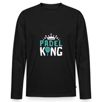 Padel King - Men's Premium Organic Long Sleeve Shirt - black - Front - Nico (187cm)