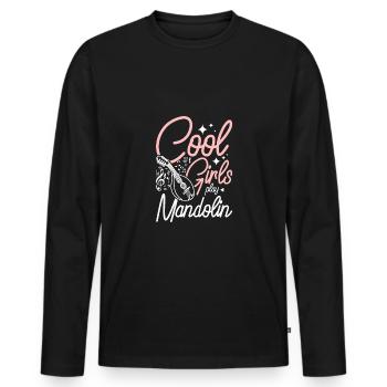 Des filles cool jouent de la mandoline - T-shirt manches longues Premium bio Homme - noir - Devant - Nico (187cm)