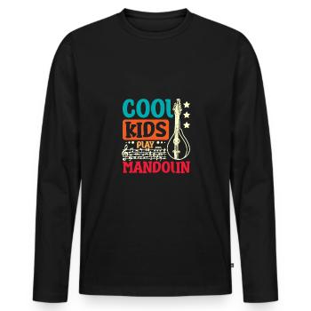 Children Cool kids play Mandolin - Men's Premium Organic Long Sleeve Shirt - black - Front - Nico (187cm)