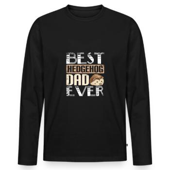 Meilleur papa hérisson de tous les temps - T-shirt manches longues Premium bio Homme - noir - Devant - Nico (187cm)