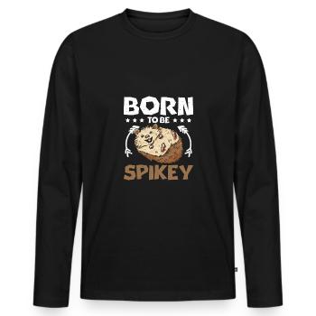 Né pour être un hérisson épineux - T-shirt manches longues Premium bio Homme - noir - Devant - Nico (187cm)