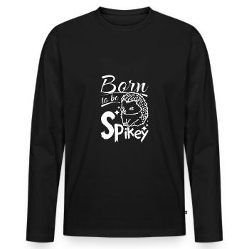 Né pour être un hérisson épineux - T-shirt manches longues Premium bio Homme - noir - Devant - Nico (187cm)