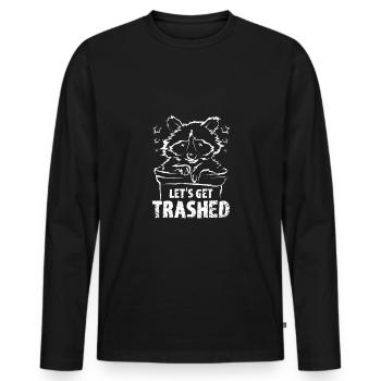 Let's get trashed raccoon - Men's Premium Organic Long Sleeve Shirt - black - Front - Nico (187cm)