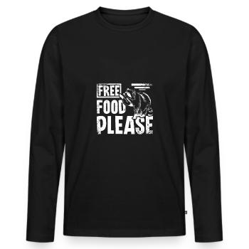 Nourriture gratuite s’il vous plaît raton laveur - T-shirt manches longues Premium bio Homme - noir - Devant - Nico (187cm)