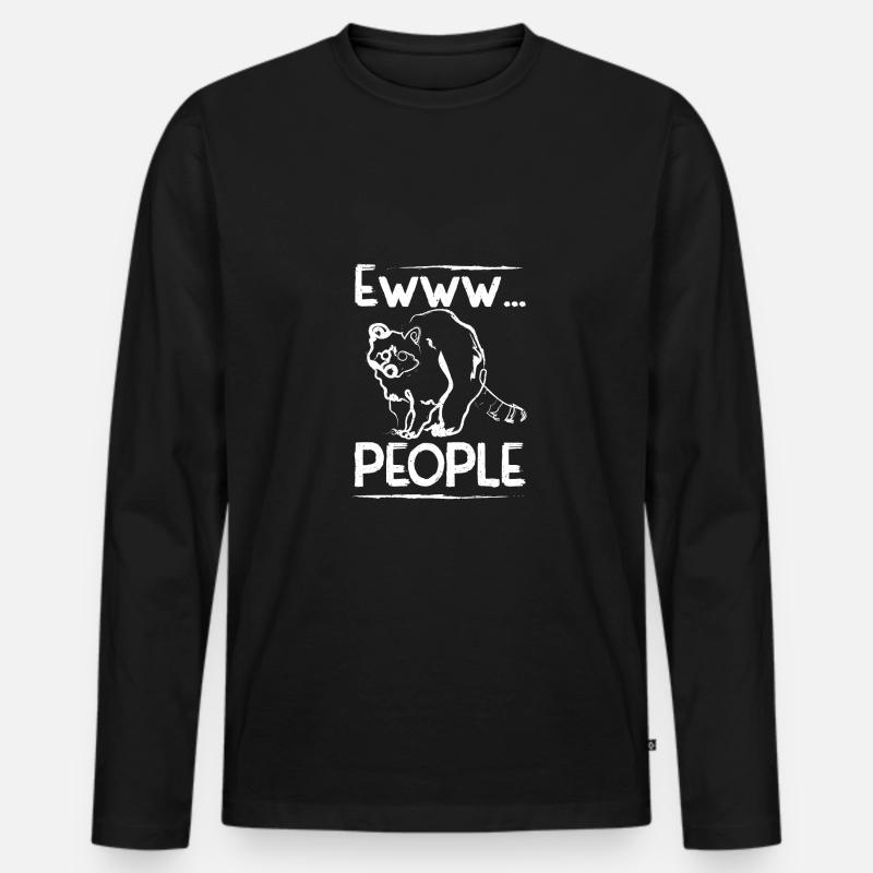 Ewww people raccoon - Männer Premium Bio Langarmshirt - Schwarz