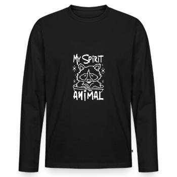Raccoons are my spirit animal - Men's Premium Organic Long Sleeve Shirt - black - Front - Nico (187cm)