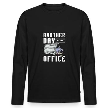 Funny rat another day at the office - Männer Premium Bio Langarmshirt - Schwarz - Vorne - Nico (187cm)