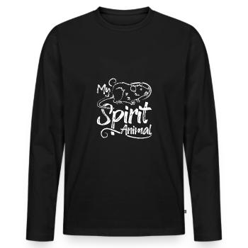 Rats are my spirit animal - Männer Premium Bio Langarmshirt - Schwarz - Vorne - Nico (187cm)
