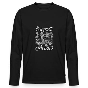 Support live Music - Männer Premium Bio Langarmshirt - Schwarz - Vorne - Nico (187cm)