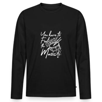 Il faut sentir la caisse claire musicale - T-shirt manches longues Premium bio Homme - noir - Devant - Nico (187cm)