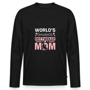 Fête des mères La plus grande maman rottweiler du monde - T-shirt manches longues Premium bio Homme - noir - Devant - Nico (187cm)