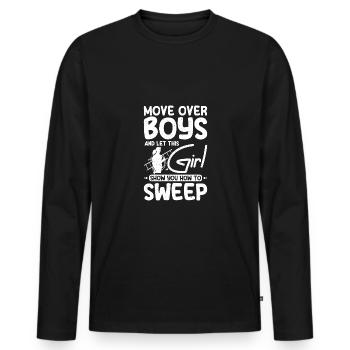 Girl chimney sweep show you how to sweep - Männer Premium Bio Langarmshirt - Schwarz - Vorne - Nico (187cm)