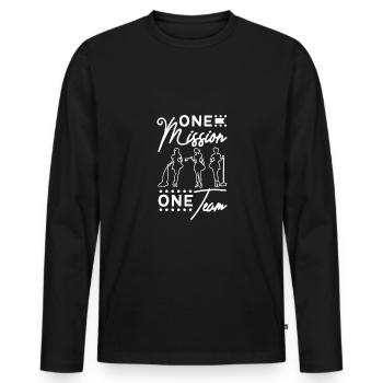 Housekeeping one mission one team - Men's Premium Organic Long Sleeve Shirt - black - Front - Nico (187cm)