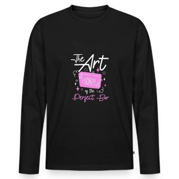 The art of the perfect bar Soap making - Männer Premium Bio Langarmshirt - Schwarz - Vorne - Nico (187cm)