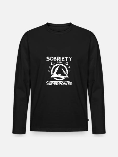 Sobriety is my superpower - Men's Premium Organic Long Sleeve Shirt - black
