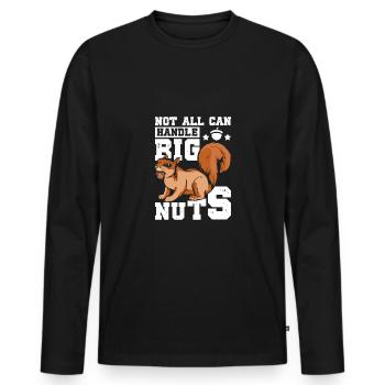 Funny Squirrel not all can handle big nuts - Männer Premium Bio Langarmshirt - Schwarz - Vorne - Nico (187cm)