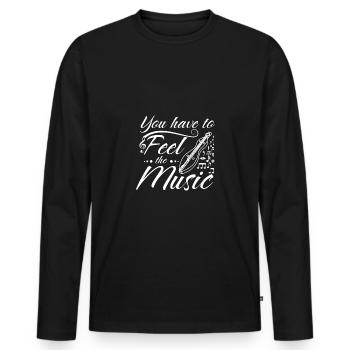You have to feel the music play dulcimer - Men's Premium Organic Long Sleeve Shirt - black - Front - Nico (187cm)