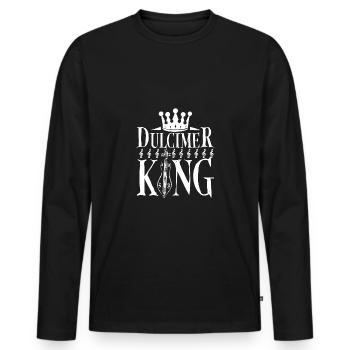 Men Boy Play Dulcimer King - Men's Premium Organic Long Sleeve Shirt - black - Front - Nico (187cm)