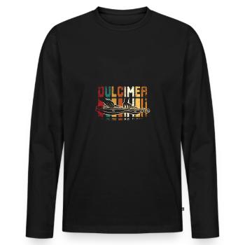 Retro Vintage Dulcimer - Men's Premium Organic Long Sleeve Shirt - black - Front - Nico (187cm)