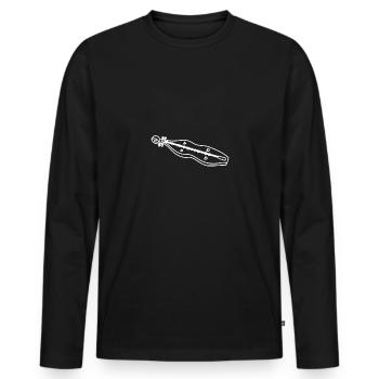 Drawn line art Dulcimer - Männer Premium Bio Langarmshirt - Schwarz - Vorne - Nico (187cm)