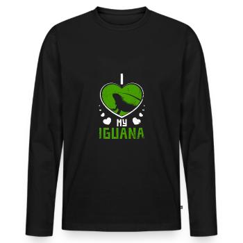 I love my Iguana - Männer Premium Bio Langarmshirt - Schwarz - Vorne - Nico (187cm)
