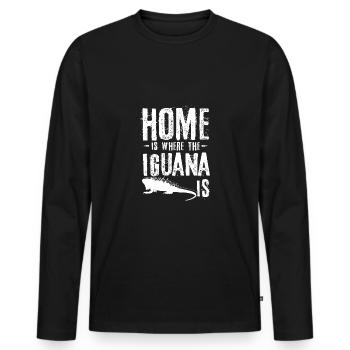 Home is where the iguana is - Männer Premium Bio Langarmshirt - Schwarz - Vorne - Nico (187cm)