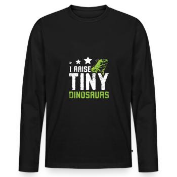 Iguana owner I raise tiny dinosaurs - Männer Premium Bio Langarmshirt - Schwarz - Vorne - Nico (187cm)