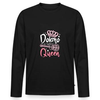 Women Girl Dobro Queen - Men's Premium Organic Long Sleeve Shirt - black - Front - Nico (187cm)