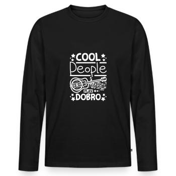 Cool people play dobro resonator guitar - Men's Premium Organic Long Sleeve Shirt - black - Front - Nico (187cm)