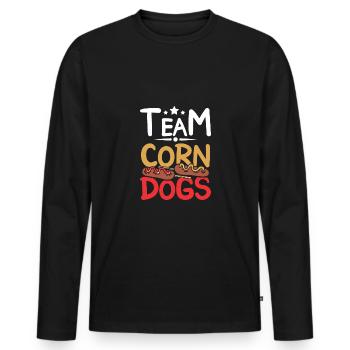 Team Corn Dogs - Men's Premium Organic Long Sleeve Shirt - black - Front - Nico (187cm)