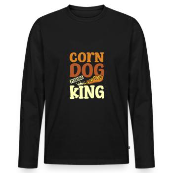Corn Dog making king - Männer Premium Bio Langarmshirt - Schwarz - Vorne - Nico (187cm)