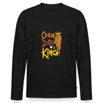 Corn Dog king - Men's Premium Organic Long Sleeve Shirt - black - Front - Nico (187cm)
